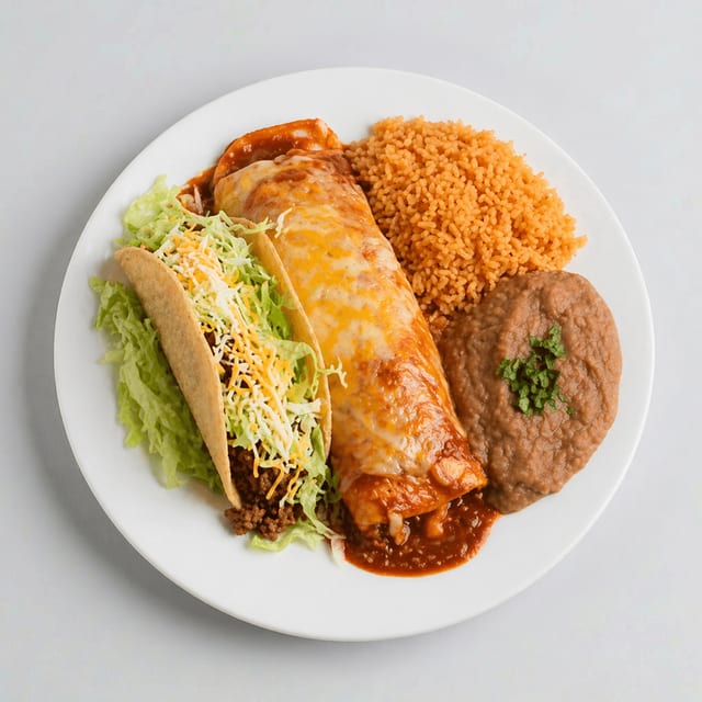 Beef Taco & Chicken Enchilada.